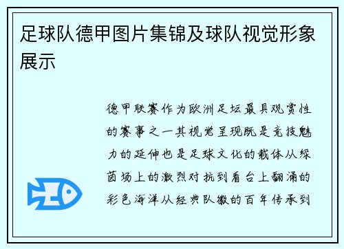 足球队德甲图片集锦及球队视觉形象展示